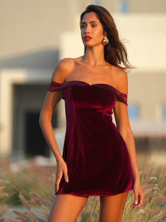 Crimson Allure Mini Dress- Red - House of Pinks USA