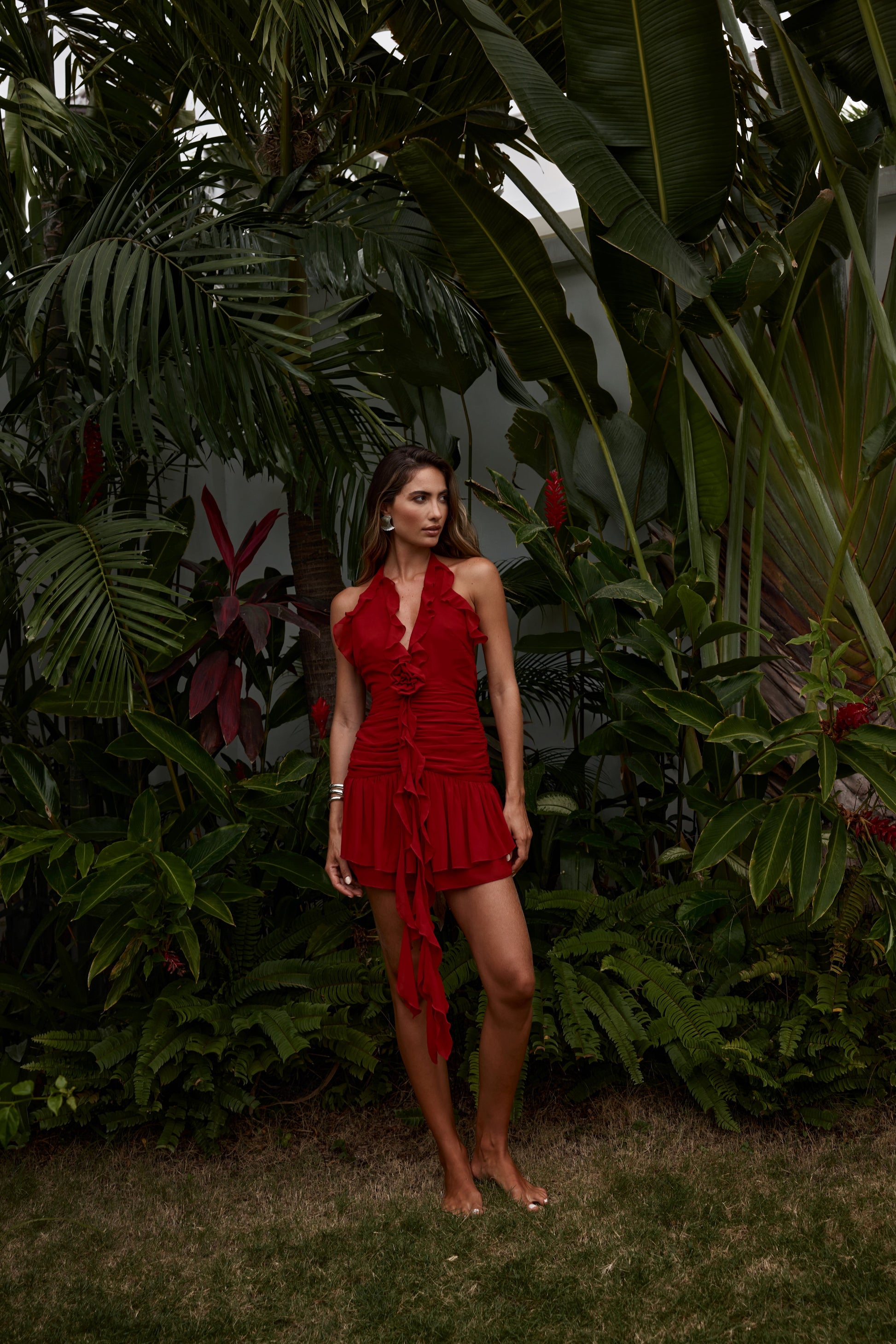 ZELIE MINI DRESS - SCARLET - House of Pinks USA