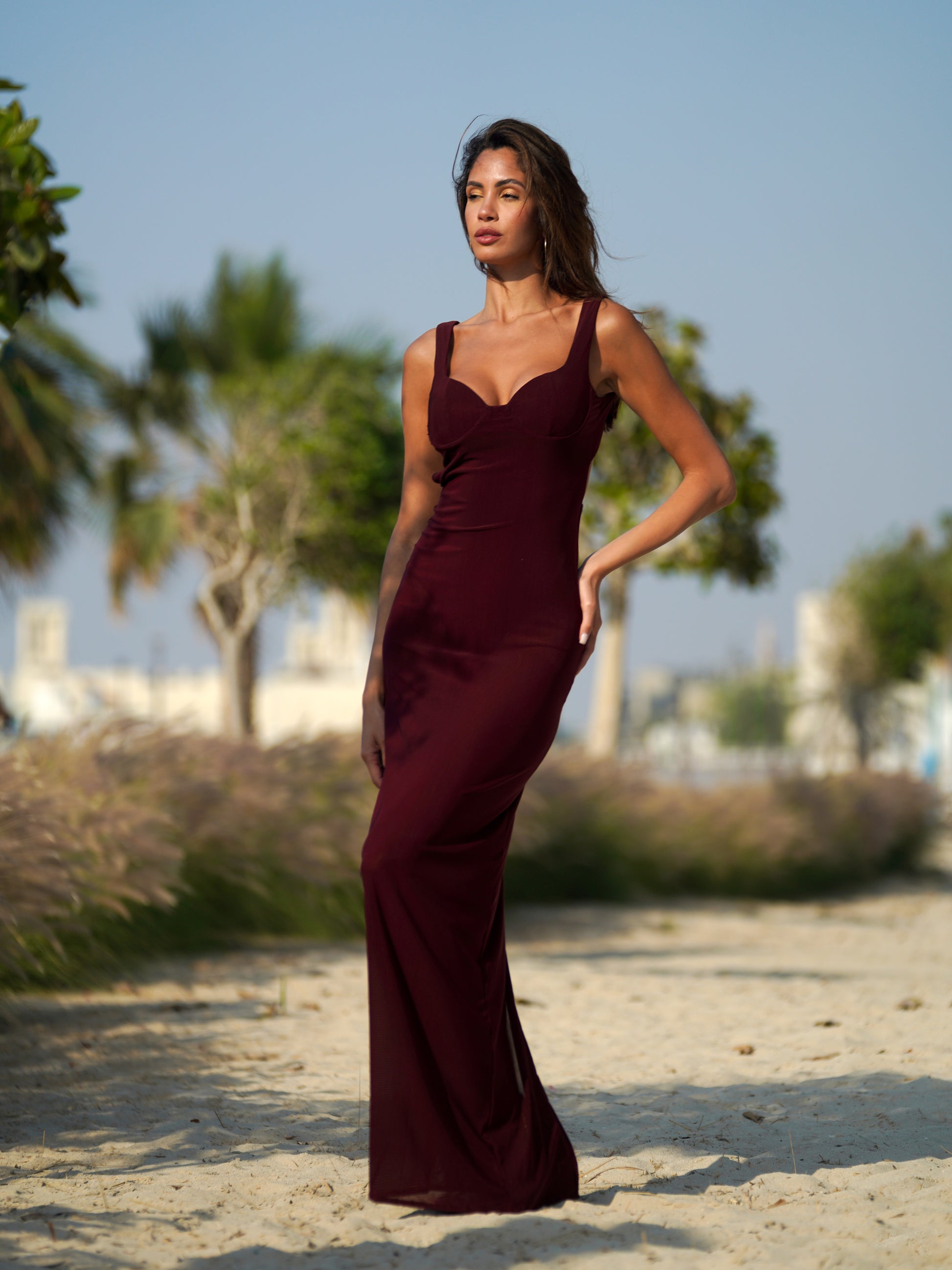 Marbella Maxi Dress – Wine - House of Pinks USA